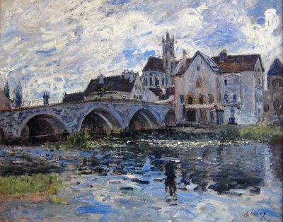 El puente de Moret, efecto de tormenta de Alfred Sisley
